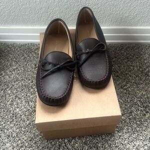 NIB Anthropologie brown bow driving loafer size 37